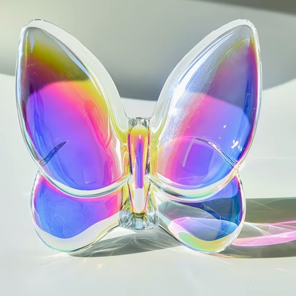 Other - 🦋 NEW Iridescent Crystal Butterfly Figurine | Rainbow Glass Decor Light Catcher